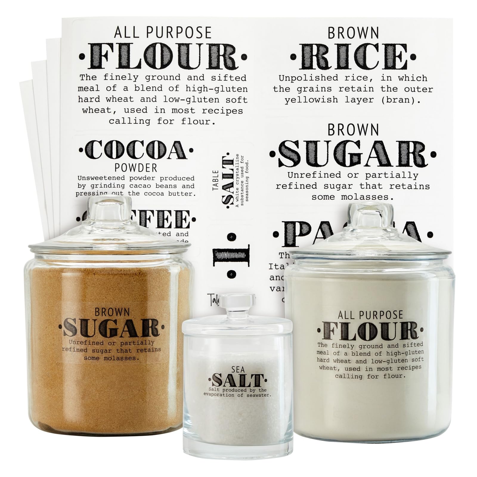 Modern Pantry Label Set – 36 Waterproof Labels