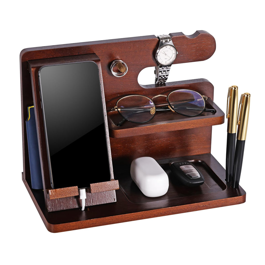 Wooden Bedside Docking Station & Organizer