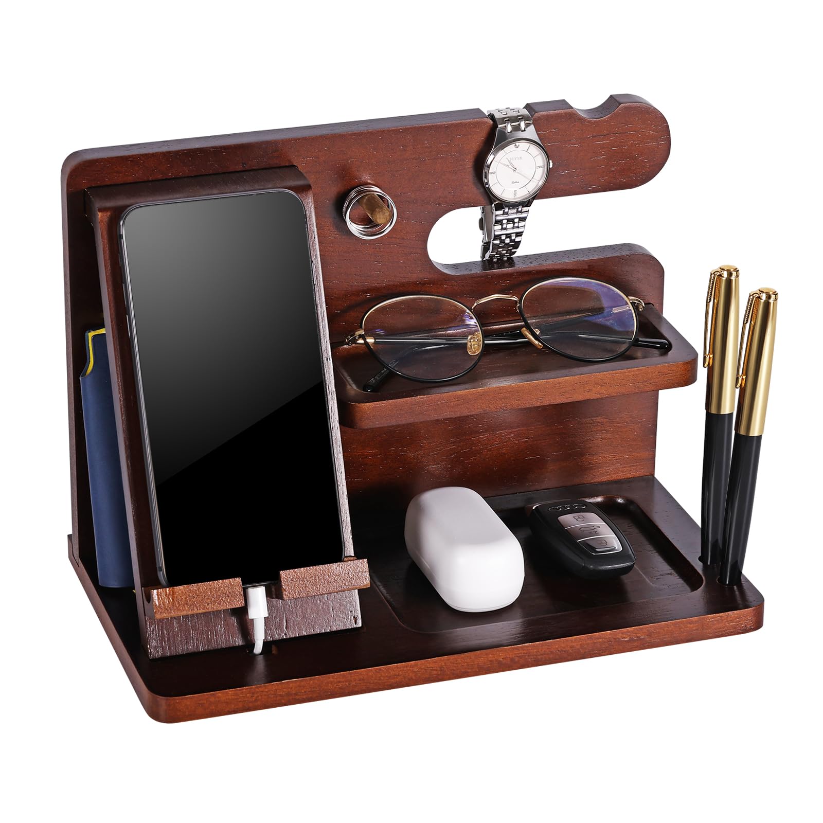 Wooden Bedside Docking Station & Organizer
