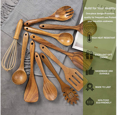 Premium Acacia Wood Cooking Utensil Set