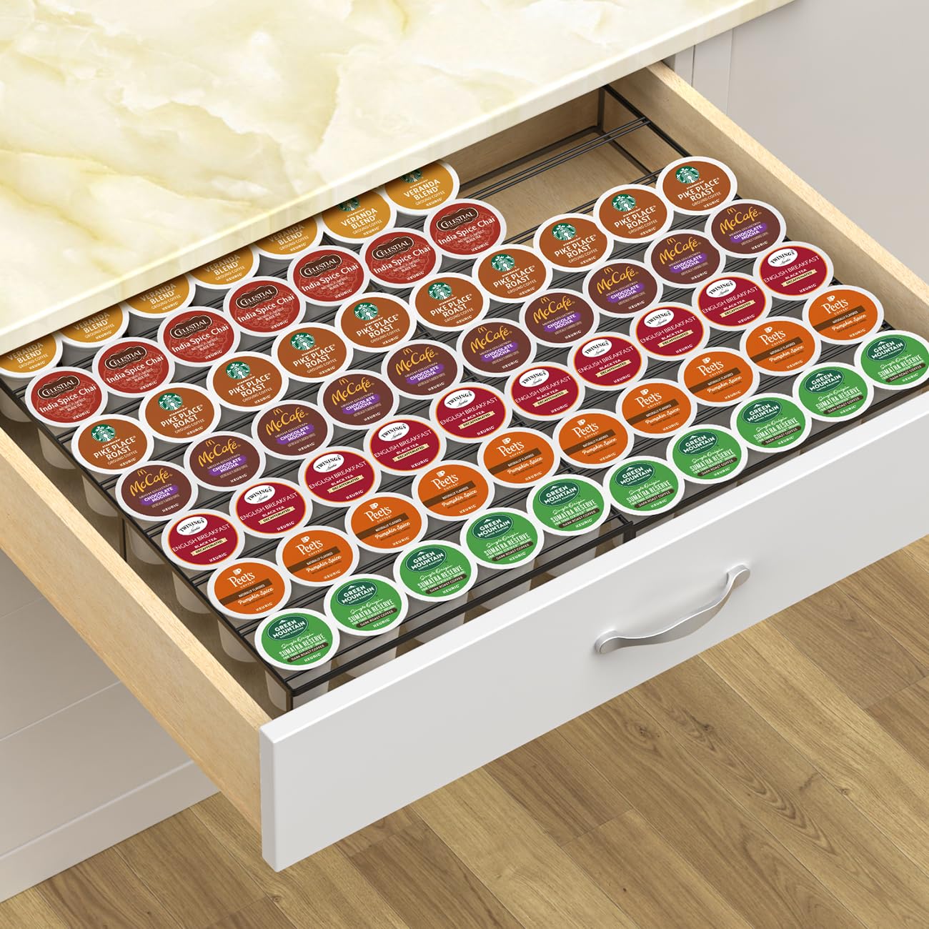 Expandable Coffee Pod Drawer Organizer