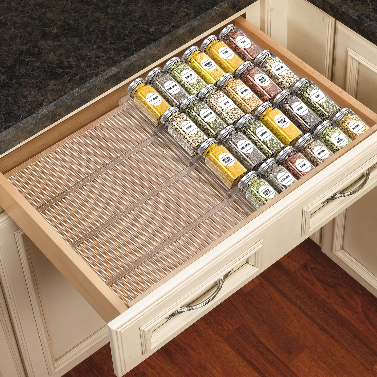 Expandable Spice Drawer Organizer
