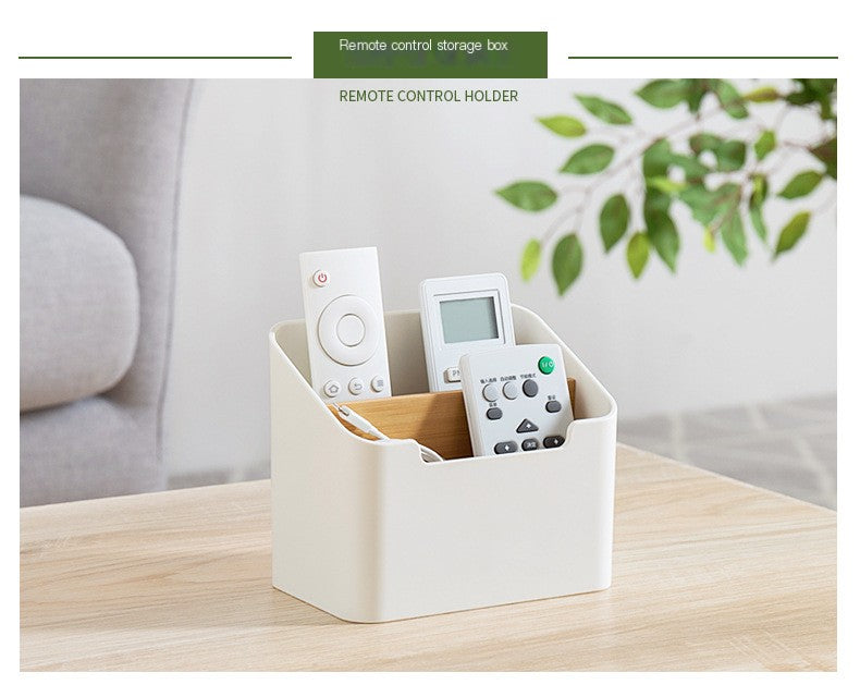 Minimalist Bamboo Remote Control Organizer
